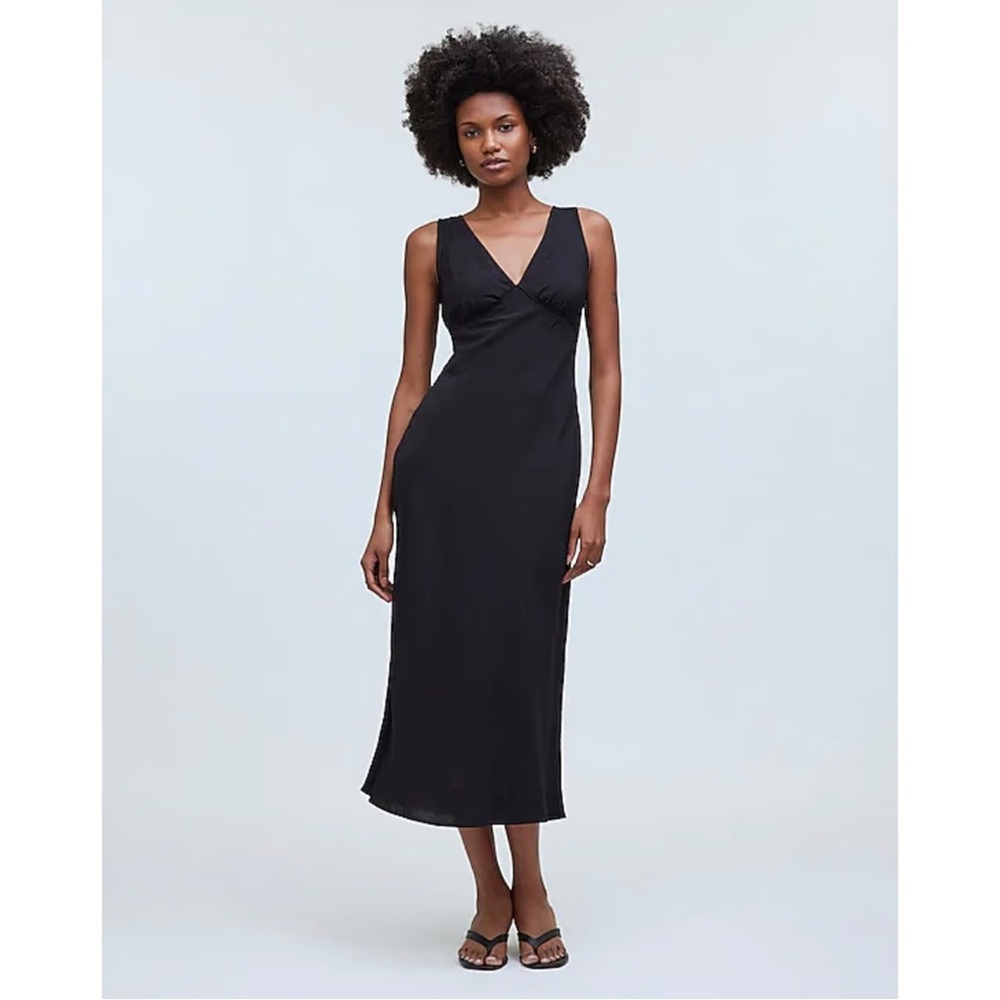 Madewell Ariana Black Sleeveless Slip Dress